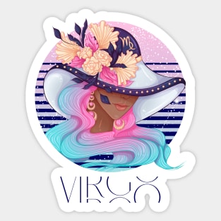 Virgo Zodiac Sign | Circle Beautiful Girl Sticker